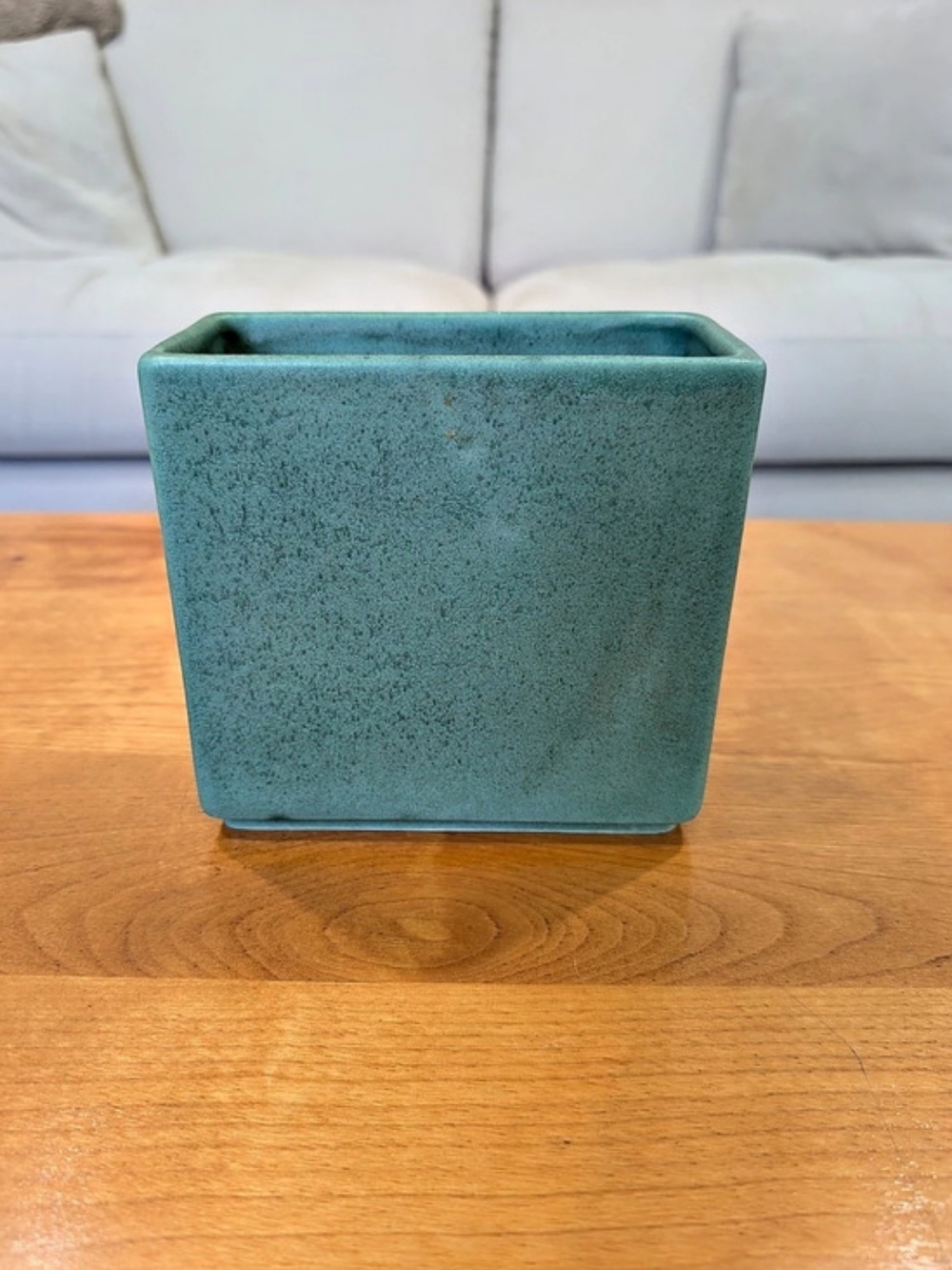 Royal Haeger Rectangular Green Ceramic Vase Planter Vintage Marked RG-15 USA